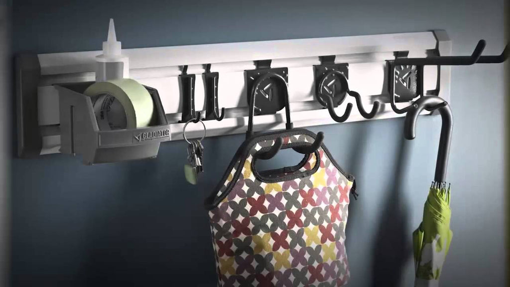 Load up your wall system to store anything from basketballs to bikes, ladders, lawn tools and more with our wide variety of hooks, baskets and bins.