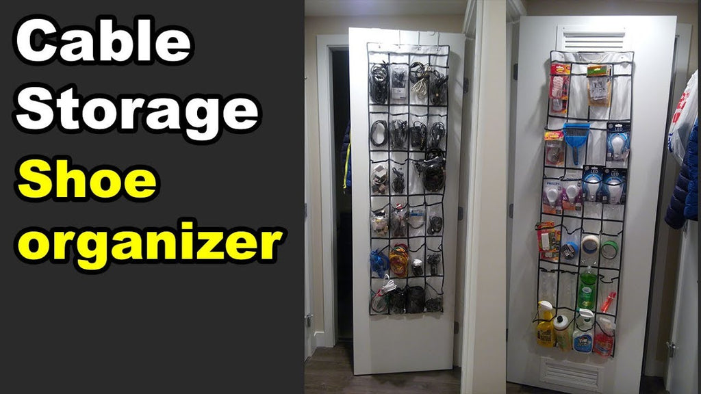 Hanging shoe organizer hack for cable management storage by kenVersus (3 years ago)