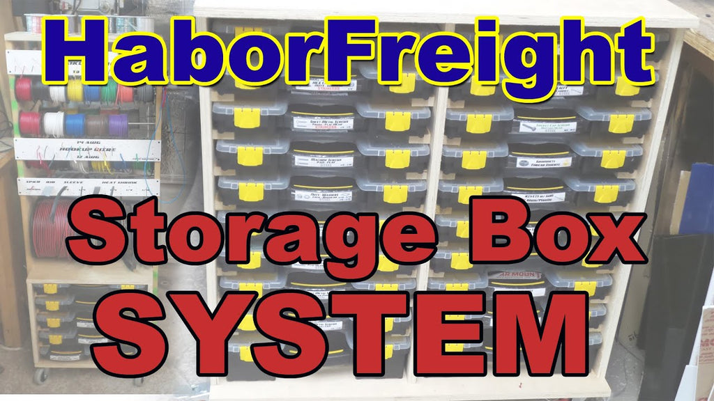 Using Harbor Freight storage cases, I have designed a system in which keeps 20 of them stored, organized and easily accessible whenever I need any nut, bolt, ...