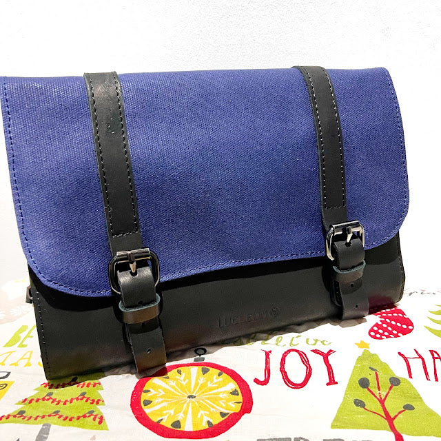 Trendhim Lucleon Navy Blue Grover Waxed Canvas Roll Out Wash Bag