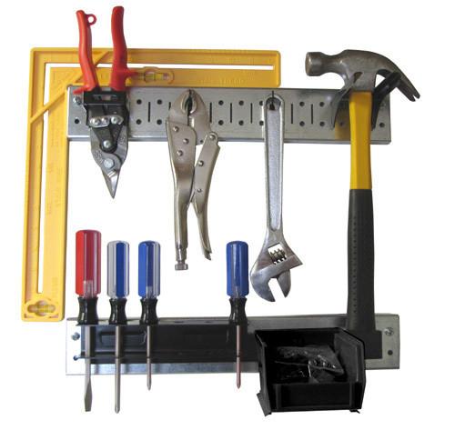 Pegboard Rail Utility Tool Strip Organizer Kit