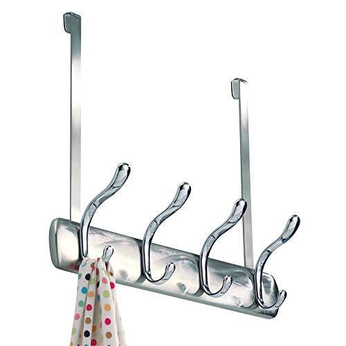 Arkbuzz Over Door Storage Rack – Organizer Hooks for Coats, Hats, Robes, Clothes or Towels – 4 Dual Hooks