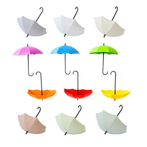 12Pcs Key Holders,12 Colorful Umbrella Shape Hooks,Wall Key Holder,Key Organizer For Keys, Jewelry And Other Small Items