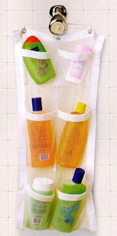 1 X Mesh Shower Organizer - Easily Hangs On Rod (White)