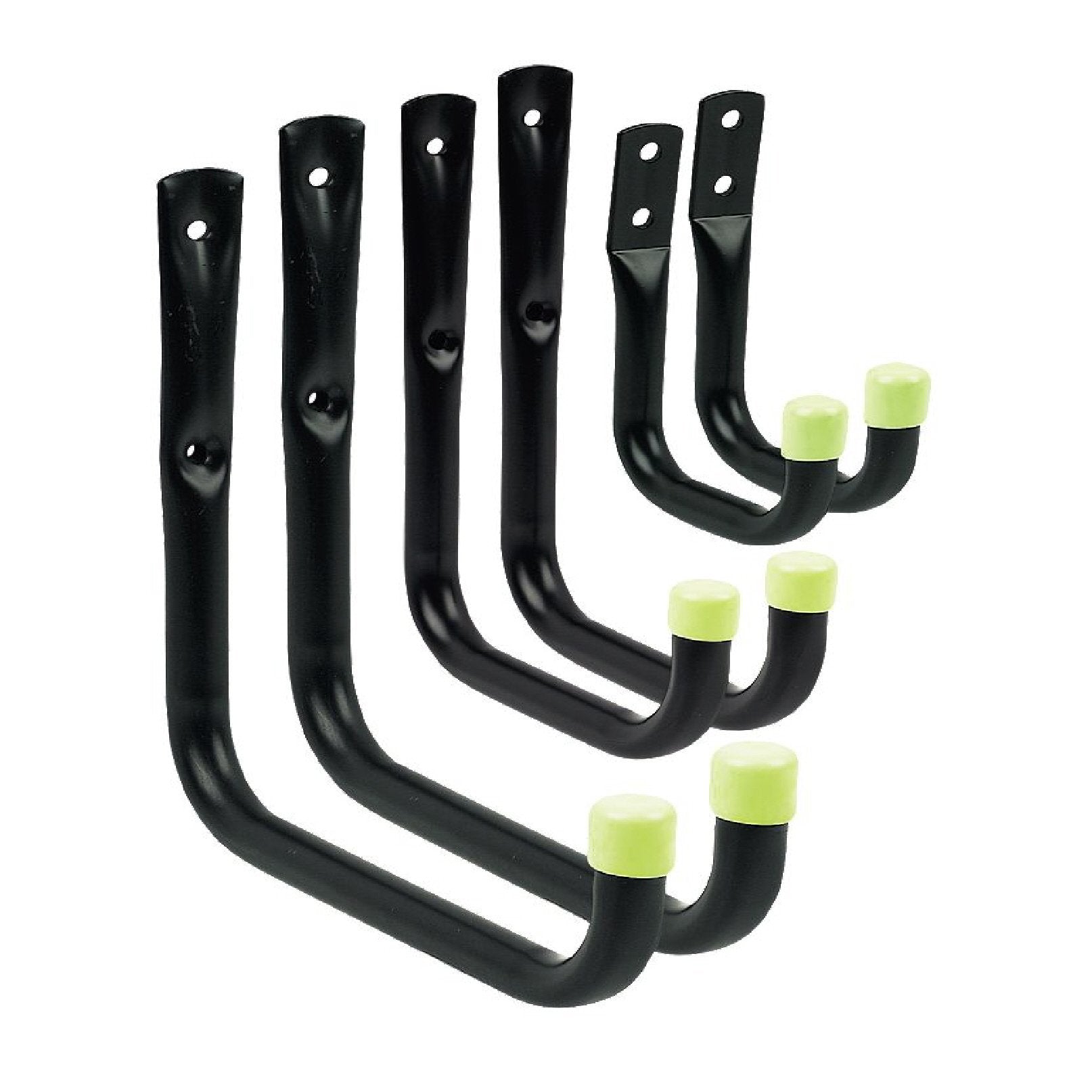 6 x Assorted Storage Hooks Wall Mounted, Ladders Garage Tools