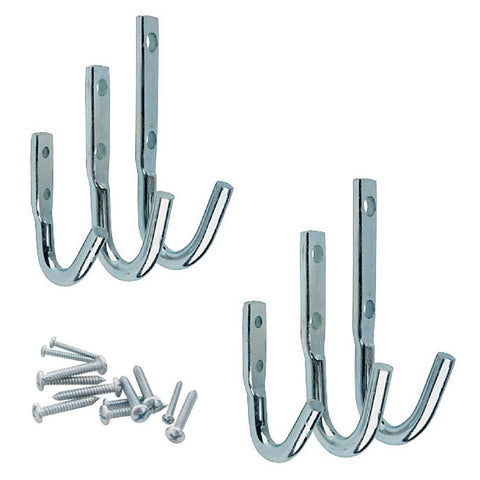 6 x Assorted Galvanised Storage Hooks Wall Mounted<br><br>