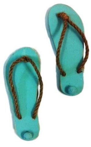 Wall Ornaments & Hooks Aqua Jandals (Pair)