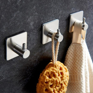 Stainless Steel Adhesive Bathroom Towel Hooks - Prettyhooks